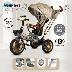 KIDS - Triciclo Guiador 3 En 1 «GOLDEN II NEW COLLECTION» USB Beige