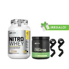 OPTIMUN NUTRITION - PACK PROTEÍNA NITRO WHEY 1 VAINILLA + CREATINA OPTIMUM NUTRITION MICRONIZADA 300G + STRAPS