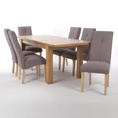 STIL NOVO - JUEGO DE COMEDOR 6 SILLAS ISIDORA BEIGE OSCURO