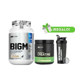 OPTIMUN NUTRITION - PACK PROTEÍNA BIGM 2KG VAINILLA + CREATINA OPTIMUM NUTRITION MICRONIZADA 300G + SHAKER