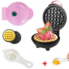 GENERICO - Mini Waflera Portátil Eléctrica antiadherente Rosa