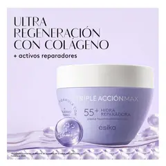 ESIKA - Crema facial Hidra Reparadora Triple Acción Max A Hialurónico 55+ 200g