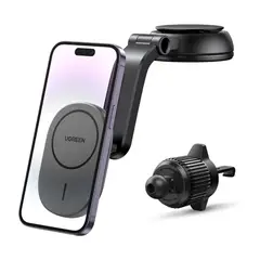 UGREEN - Cargador Magnético Inalámbrico para Auto 15W Soporte para Celular