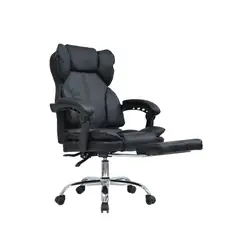 BONNO - Silla de Oficina Con Cabecero Delta con Reposapiés Negro