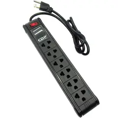 CDP - Supresor de Picos R-PS6 6 Tomas Black 220V