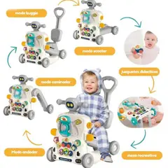 CAM - Andador caminador para bebe 6 en 1 PLOMO