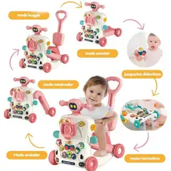 CAM - Andador caminador para bebe 6 en 1 ROSADO