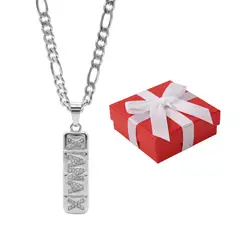 GENERICO - Collar Unisex Xanax Cristales Regalo Acero Quirúrgico Pleateado