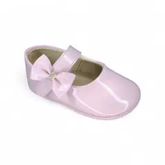 GENERICO - Zapatos Mocs suela suave con Pega Lazo Rosado para niña bebé