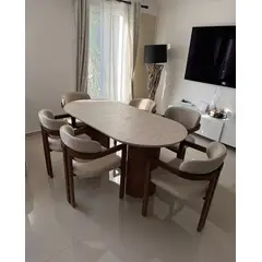 STIL NOVO - JUEGO DE COMEDOR 6 SILLAS GRETA MARRON OSCURO