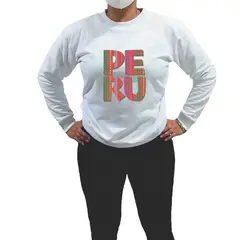 GENERICO - Polera Mujer Diseño PERU manto - Blanco