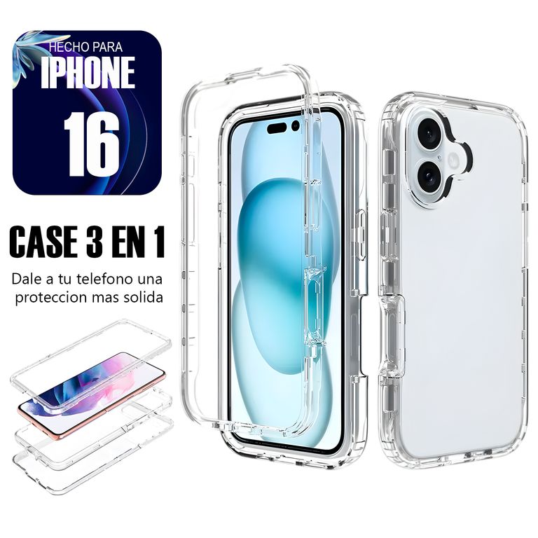 Case Triple es 3 en 1 Para Iphone 16
