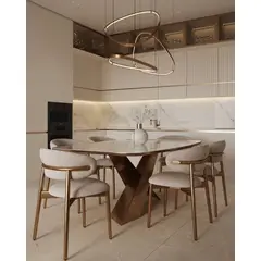STIL NOVO - JUEGO DE COMEDOR 6 SILLAS JULIA BEIGE CLARO