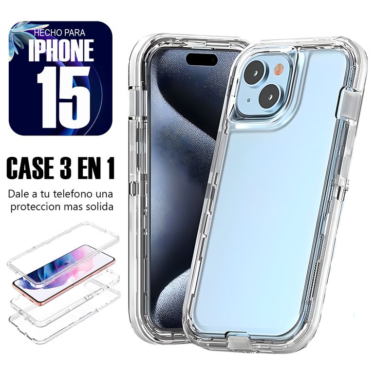 Case Triple es 3 en 1 Para Iphone 15