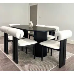 STIL NOVO - JUEGO DE COMEDOR 6 SILLAS SALOME NOGAL OSCURO