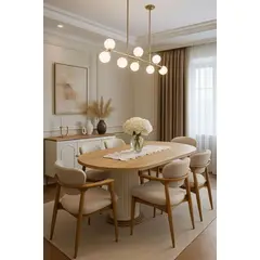 STIL NOVO - JUEGO DE COMEDOR 6 SILLAS MIA BEIGE CLARO