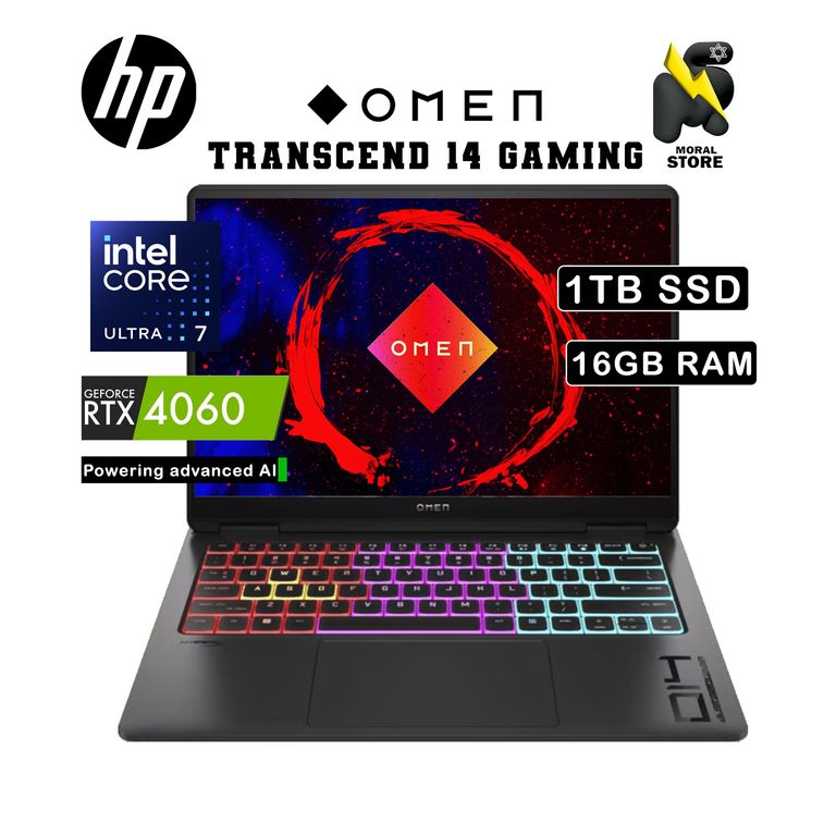 LAPTOP OMEN TRANSCEND 14-FB0001LA / INTEL CORE ULTRA 7-155H /16GB RAM /1TB SSD/RTX4060/14" OLED