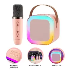 GENERICO - Pack4 Altavoz con Luces Led en Rosado Y+Ligas de Regalo