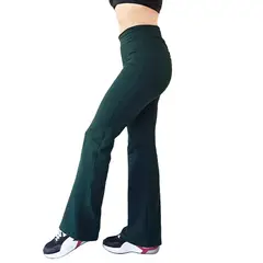 KINETIX - Pantalón Flare Jazz Algodón Verde Oscuro Mujer