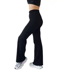 KINETIX - Pantalón Flare Jazz Algodón Negro Mujer