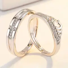 GENERICO - Anillos Ajustables “Sello de Amor” Elegancia que Une Corazones