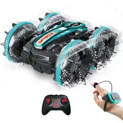 DANWEILE - Coche anfibio de control remoto para terrenos y agua -Verde