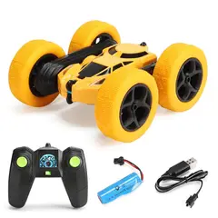 DANWEILE - Coche de acrobacias con control remoto para niños-Amarillo