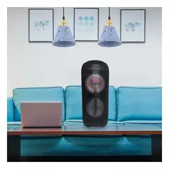 GENERICO - Pack2 Parlante con Microfono de 8pulg Y+Banderitas Adhesivas