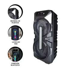 GENERICO - Pack2 Parlante con Microfono de 8pulg Y+Banderitas Adhesivas