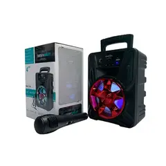 GENERICO - Parlante Portatil con Microfono para Karaoke Negro