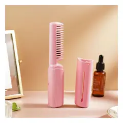 GENERICO - Pack2 Peine Plancha Transportable en Rosa Y+Regalo Stickers