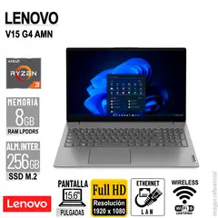 LENOVO - LAPTOP V15 G4 AMN 15.6" FHD AMD RYZEN 3 7320U 2.4 / 4.1GHZ 8GB LPDDR5 SIN SISTEMA OPERATIVO