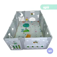 Baby - Cerco plegable de bebe Luna plomo