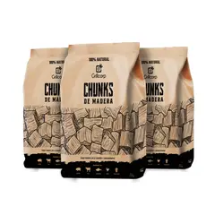 GRILLCORP - Chunks de Madera para Ahumar Manzano Algarrobo Pecana