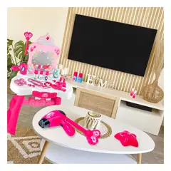 GENERICO - Pack4 Tocador con Accesorios en Rosado Y+Ligas de Regalo