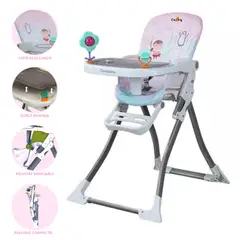 CARESTINO - Silla de Comer para Bebé «RIO» Pink