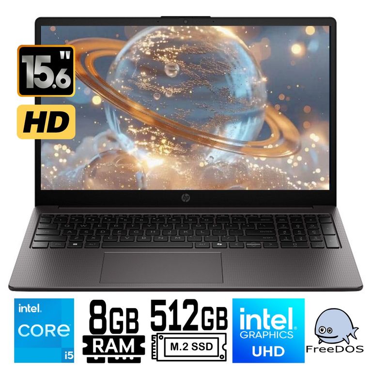 Laptop 250 G10 Intel Core i5-1334U Ram 8Gb SSD 512Gb 15.6" HD FreeDos