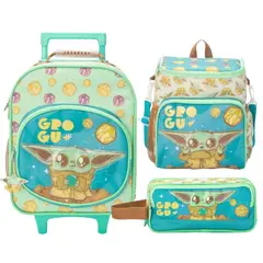 STAR WARS - Maleta Nido + Lonchera + Cartuchera Baby Yoda Niño