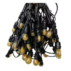 GENERICO - Guirnalda para 20 Bombillas de 10 Metros en Color Negro