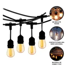 GENERICO - Pack2 Guirnalda de Luz Vintage en Neg Y+Banderitas Adhesivas