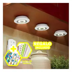 GENERICO - Set de 3 Luces Led para Salas Blanco Y+Regalo Stickers
