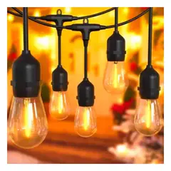 GENERICO - Pack4 Guirnalda para 10 Focos Negro Y+Banderitas Adhesivas