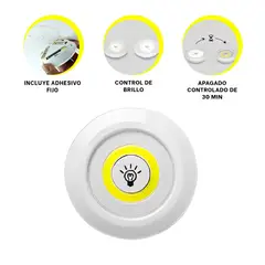 GENERICO - Pack4 Set de 3 Luces Led para Salas Blanco Y+Ligas de Regalo