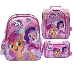 MY LITTLE PONY - Mochila Oficio + Lonchera + Cartuchera Lila
