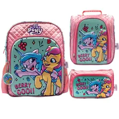 MY LITTLE PONY - Mochila Oficio + Lonchera + Cartuchera Rosa