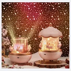 GENERICO - Lámparas de Carrusel Proyector Estrellas con Bluetooth con 6 Lámina