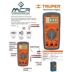 TRUPER - Multímetro digital con termopar termocupla
