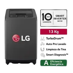 LG - Lavadora Carga Superior Smart Inverter WT13BPBK 13 KG - Negro Claro