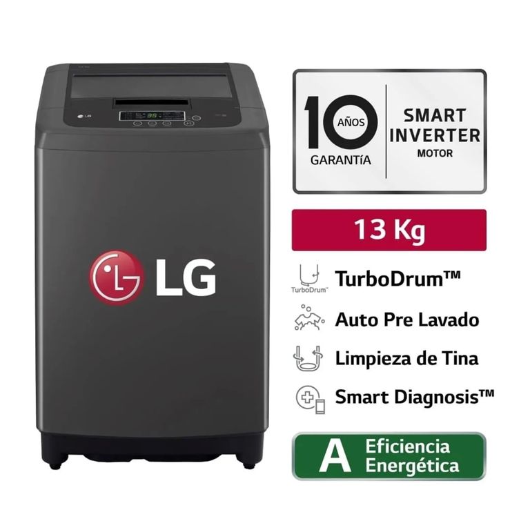 Lavadora Carga Superior Smart Inverter WT13BPBK 13 KG - Negro Claro