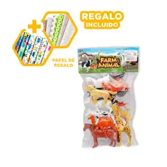 GENERICO - Pack12 Granja Estimulador para Niños 10u Y+Papel de Regalo
